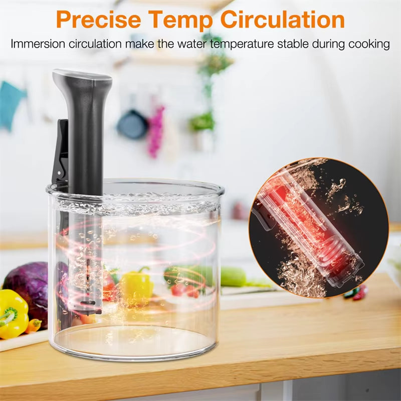 1800W Waterproof Vacuum Sous Vide Cooker Immersion Circulator Accurate Cooking with LED Digital Display Smart Slow Cooker Heater
