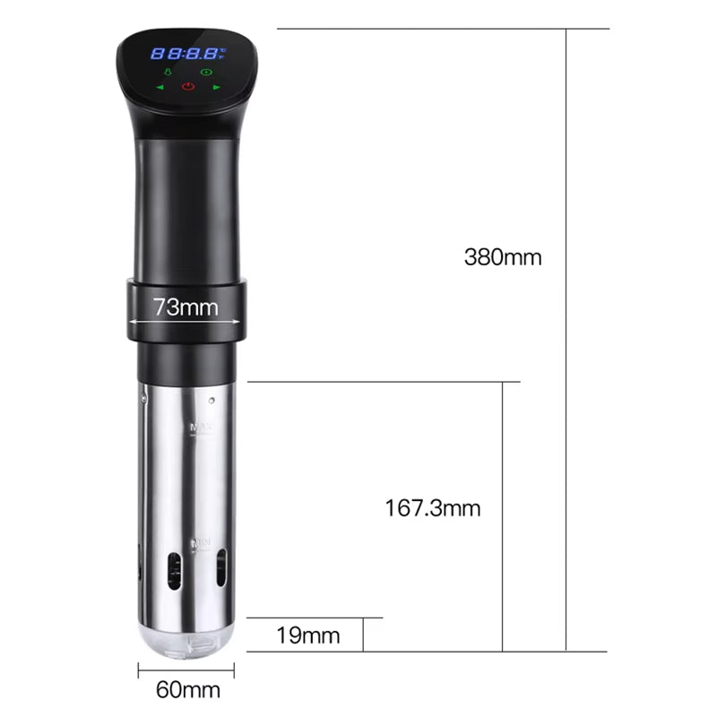 1800W Waterproof Vacuum Sous Vide Cooker Immersion Circulator Accurate Cooking with LED Digital Display Smart Slow Cooker Heater