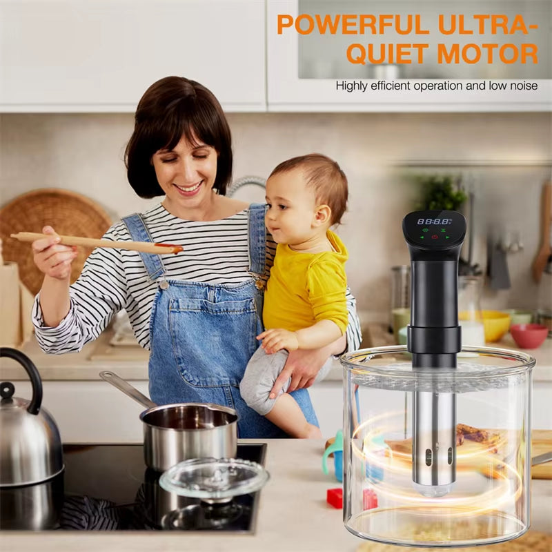 1800W Waterproof Vacuum Sous Vide Cooker Immersion Circulator Accurate Cooking with LED Digital Display Smart Slow Cooker Heater